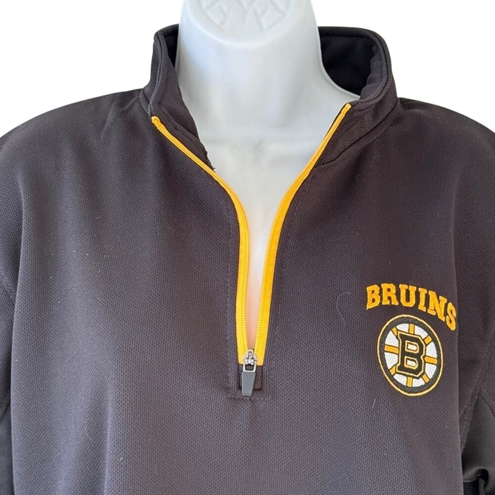 NHL Boston Bruins Black Embroidered Logo 1/4 Zip Long Sleeve Pullover Men’s sz M - Picture 8 of 9